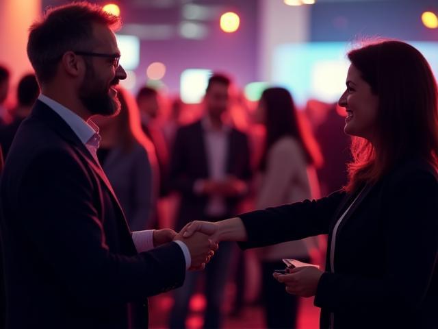 People networking at an event